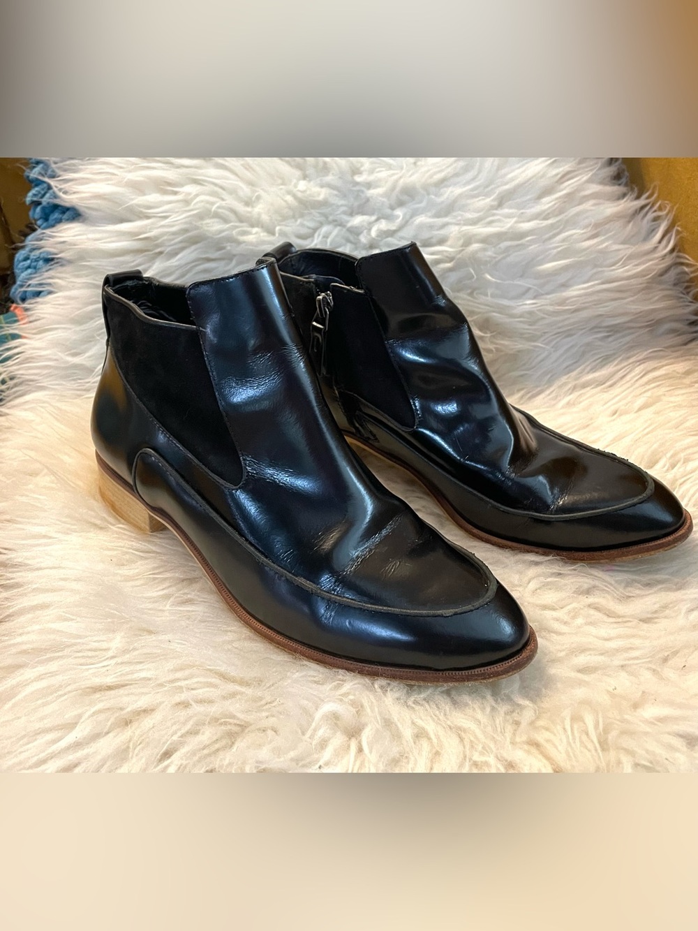 Derek Lam 10 Crosby Danielle Leather & Suede Ankle Boots Size 7